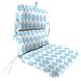 Jordan Manufacturing 45 x 22 Marvel Azure Blue Leaves Rectangular Outdoor Chair Cushion with Ties and Hanger Loop