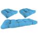 Jordan Manufacturing 3-Piece Celosia Ice Blue Solid Tufted Outdoor Cushion Set with 1 Wicker Bench Cushion and 2 Wicker Seat Cushions