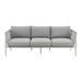 Rhodes Outdoor Patio Sofa in Aluminum with Light Gray Rope and Cushions