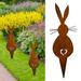 Zynic Card Slot Bunny Garden Stake Decorative Garden Stake Metal Rabbit Stake Garden Decoration Rabbit Garden Figure Outdoor Garden Decoration Home & Garden