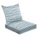 2-Piece Deep Seating Cushion Set Thin hand drawn wavy stripes seamless pattern Navy blue waves Outdoor Chair Solid Rectangle Patio Cushion Set