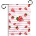Strawberry Summer Garden Flags Green Leaves Fruit Basket Holiday Yard Flag Double Sided Polyester Outdoor House Terrace Flags