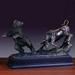 Bronze Finished Resin Sculpture Stock Market Bear & Bull 13 W X 9.5 H