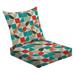 2-Piece Deep Seating Cushion Set Seamless retro geometric pattern Outdoor Chair Solid Rectangle Patio Cushion Set