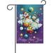Hidove Santa Claus and Dog On Christmas Double-Sided Printed Garden House Sports Flag-28x40(in)-Polyester Decorative Flags for Courtyard Garden Flowerpot