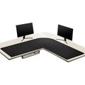 L-Shaped Gaming Desk Mat Mouse pad Computer Corner Desk Pad 55 Home Office Writing Desk Pad Protector Large Waterproof PU Leather Corner Mousepad - Black (137+140) x40cm