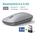 Mouse Wireless Silent Mouse 4000 DPI For Computer Laptop PC Mice Souris Sans Fil 3cm Thin Slim Quiet 2.4G Wireless Mouse BT5.0 - 2.4G Gray