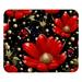 Square Mouse Pad Red Flower Ladybug Personalized Premium-Textured Custom Mouse Mat Washable Mousepad Non-Slip Rubber Base Computer Mouse Pads for Wireless Mouse