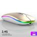 2.4G Wireless Mouse RGB Rechargeable Mice Wireless Computer Mause LED Backlit Ergonomic Gaming Mouse for Laptop PC Gold