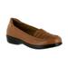 Refurbished Easy Street 30-0848 Women s Genesis Comfort Slip Ons Size: 9.5 Tobacco