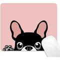 Square Pink Mouse Pad Black Frenchie Puppy Mousepad France Bulldog Mouse Pad Personalized Non-Slip Rubber Mousepad Gaming Mouse Pads for Computers Laptop 9.5x7.9 inch