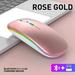1600DPI Bluetooth 5.1 Wireless Mouse Rechargeable RGB Backlight Mice Ergonomic Silent Mouse 2.4Ghz USB Receiver For Laptop PC Rose Gold