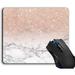 Mouse Pad Rose Pink Glitter Ombre White Marble Computer Mouse Pads Desk Accessories Non-Slip Rubber Base Mousepad for Laptop Mouse