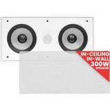 Pyle Ceiling Wall Mount Enclosed Speaker - 300 Watt Stereo In-wall / In-ceiling Flush Mounted Sound Speaker System W/ Dual 5.25 Long Throw Woofers 1 Tweeter 8 Ohm Impedance - Pyle PDIWCS56 White