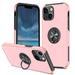 Allytech Hybrid Case for iPhone 14 with 360Â° Rotatable Ring Kickstand Soft TPU + Rugged PC Screen Lens Protection Shockproof Anti-Fall Magnetic Car Mount Back Case - Rosegold