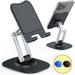 Adjustable Foldable Cell Phone Stand Desktop Phone Holder 360 Degree Rotating Desktop Phone Stand Compatible with Phone 15 14 13 12 Pro XS Max XR Black