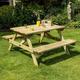 Rowlinson 4 Seater Natural Timber 4ft Picnic Table - 1200mm x 1500mm