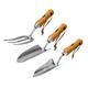 Rolson 3 Piece Stainless Steel Garden Tool Set With Ash Handle Cdu, Stainless Steel Hand Fork, Stainless Steel Transplanter