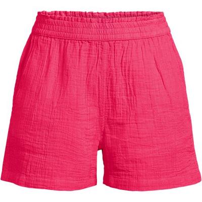 Pull-on Cheesecloth Shorts, Women, size: 16-18, regular, Pink, Cotton, by Lands' End