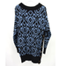 Free People Dresses | Free People Blue Black Winter Skies Tunic Dress Oversized Sweater Size Xs | Color: Black/Blue | Size: Xs