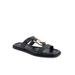 Women's Boston Sandal Sandal by Roamans in Black Leather (Size 6 1/2 M)