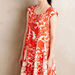Anthropologie Dresses | Anthropologie Maeve Bird Print Indiga Midi Dress In Orange Sz Xs | Color: Orange/White | Size: Xs