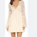 Free People Dresses | Free People Like New Condition, Lace Bell Sleeve Dress Size Large. | Color: Cream | Size: L