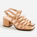 J. Crew Shoes | J. Crew Dylan Tan Patent Leather Strappy Square Toe Block Heel Sandals | Color: Tan | Size: 8.5
