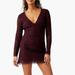 Free People Dresses | Free People Honey Honey Lace Long Sleeved Mini Dress, Size 12, Nwt | Color: Purple | Size: 12