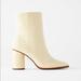 Zara Shoes | New!!! Hp Zara Offwhite Patent Leather Boots | Color: Brown/Cream | Size: 6