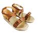 Michael Kors Shoes | Michael Kors Sandals Like New Cognac Gold Mk Emblem Baby Toddler Size 7 | Color: Brown/Gold | Size: 7bb