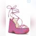 Jessica Simpson Shoes | *Brand New* Jessica Simpson Damazy Lace-Up Ankle-Tie Platform Wedge Sandals | Color: Pink/Purple | Size: 7