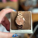 Michael Kors Accessories | Michael Kors Slim Runway Chronograph Quartz Rose Gold Watch Mk3513 | Color: Gold/Pink | Size: Os