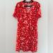 J. Crew Dresses | Jcrew Red & White Floral Wrap Dress, Size 16 | Color: Orange/Red | Size: 16