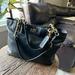 Coach Bags | Coach Madison Purse / Tote, Black Leather, Gold Chain | Color: Black | Size: Os