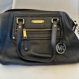 Michael Kors Bags | Michael Kors Julia Large Satchel Bag Black Leather Purse With Gold Detailing | Color: Black | Size: Os