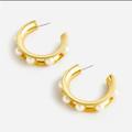 J. Crew Jewelry | J.Crew Pearl Studded Hoops | Color: Gold | Size: Os