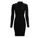 Michael Kors Dresses | Michael Kors Mock Neck Ribbed Knit Mini Dress Black S New | Color: Black | Size: S