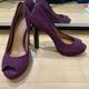 Coach Shoes | Never Worn Purple Coach Suede Peep-Toe Heels | Color: Purple | Size: 6