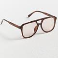 Urban Outfitters Accessories | Aviator Bud Sunglasses Oversized Square Flat Top Brown Clear Urban Outfitters | Color: Brown | Size: Os