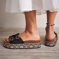 Free People Shoes | Free People Caravelle Cork Footbed Leather Sandals Black Size Us 11 Eu 41 Nwob | Color: Black | Size: 11