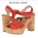Michael Kors Shoes | Michael Kors Mandarin Platform Sandal Wedges Shoes | Color: Orange | Size: 8.5