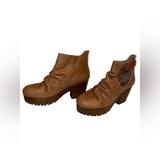 Free People Shoes | Free People Suri Boot Clog Brown Leather Ankle Cut Out Women 40 Ankle Nwb | Color: Tan | Size: 40