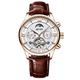 DEHIWI Mens Watches, Mechanical Skeleton Wrist Watch with Calendar,Week, Moon Phase, Tourbillon Automatic Self-Wind Watch,Rose White