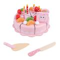 FAVOMOTO 1 Set Cake Toy Pretend Food Play Wood Cake Cutting Toys Playhouse Cake Models Pretend Play Food Toy Cutting Toys Educational Toys Pink Puzzle Wooden Child Blush