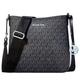 Michael Kors Small Leather Crossbody Bag, Black/Silver