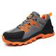 Crazynekos Indestructible Safety Work Shoes Steel Toe Breathable Comfortable Work Boots Mens' Sneakers (Gray/Orange,5.5)