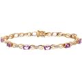 Naava Women's 0.05 ct Diamond with Amethyst Prong Setting Bracelet in 9 ct Yellow Gold