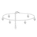 Lieson 925 Sterling Silver Anklet for Women Girls, Simple 1MM Width Rolo Chain with Ball Ankle Bracelets Silver, 8.5" to 10.5" inch - Flexible Fit