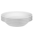 Denby - James Martin Everyday Shallow Pasta Bowl Set of 4 - Porcelain White Simple Pasta Bowls 400ml, 3.5cm Depth - Dishwasher Microwave Save Crockery